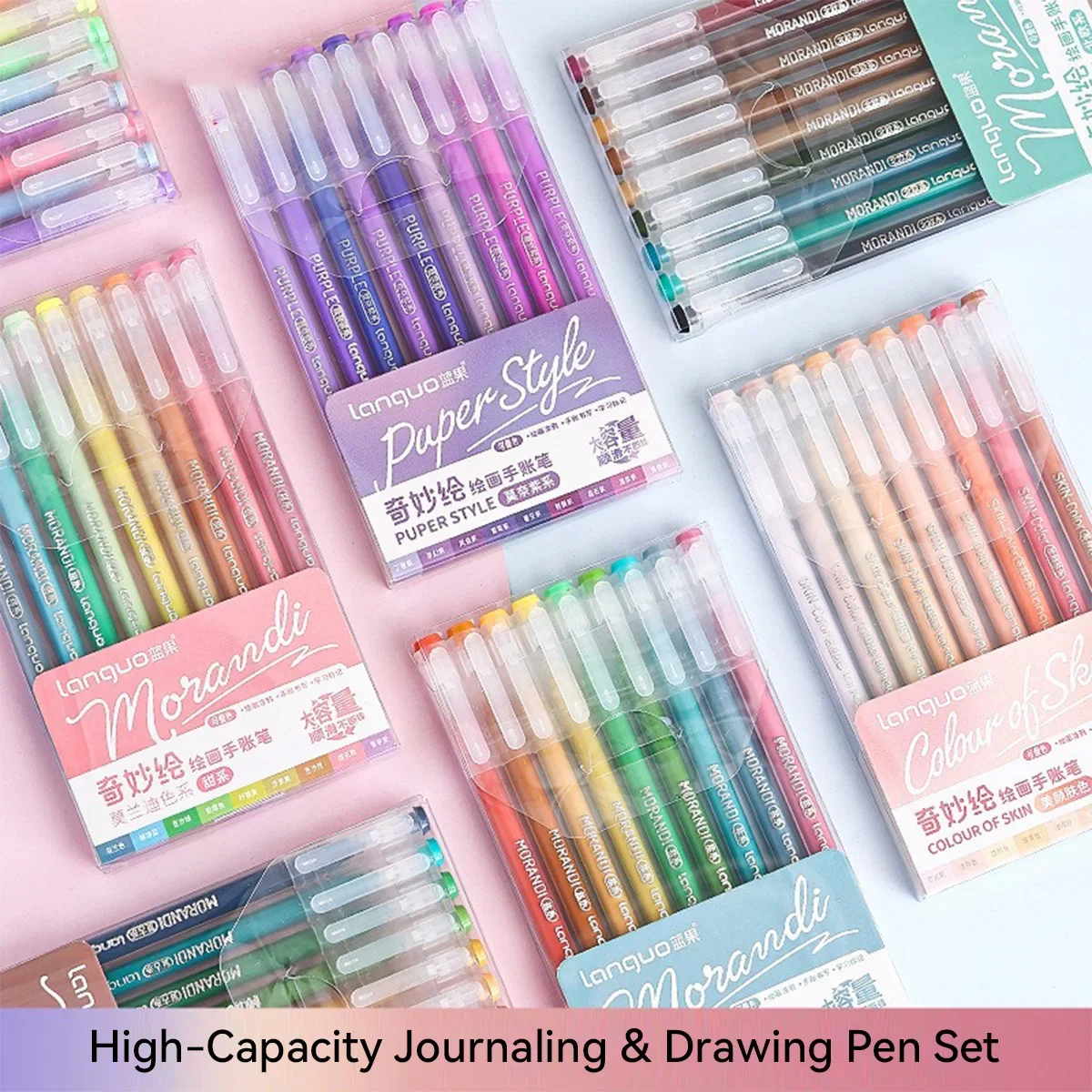 Set 9 Buah Pena Gel 0.5Mm Warna Morandi untuk Siswa Menulis Lukisan Sketsa Pena Spidol Seni Tangan Hadiah Alat Tulis Tinta Halus