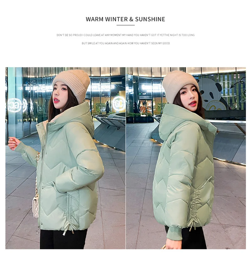 Down Padded Jacket Female 2022 New Women's Short Cotton Coat Women's Korean Version of the Warm Jacket Loose Cotton Jacket Tide
