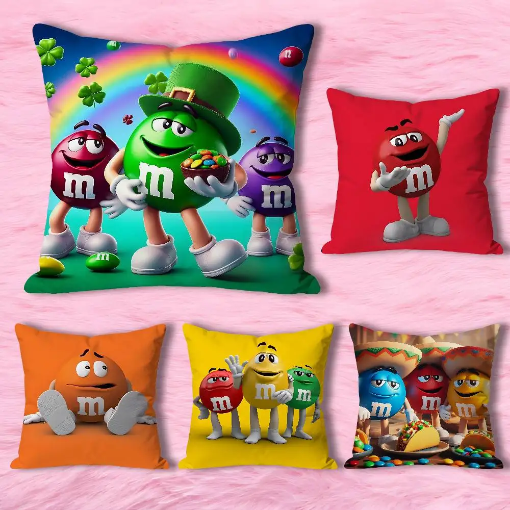 

M-M-Ms-S C-Chocolates-S Various Sizes Square Pillow Case For Car Home Bedchamber Decor Custom Valentine gift