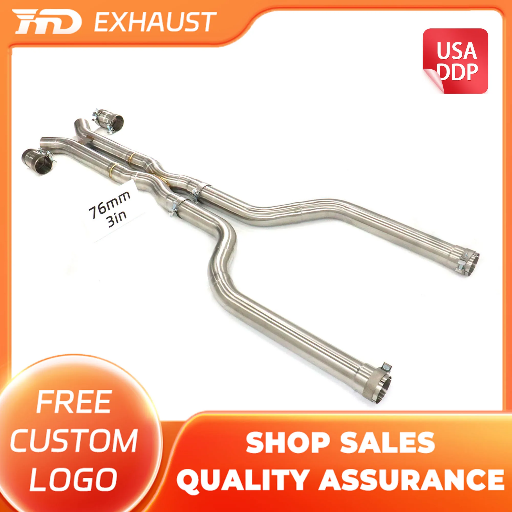 

HMD Exclusive customization Stainless Steel Middle pipe for BMW X5M X6M F95 F96 S63 4.4T 2023+ Exhaust System Performance