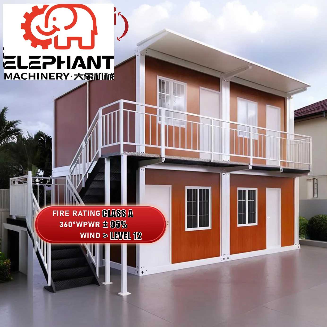 ELEPNANT House Detachable Prefabricated Modular Container Home 4 Rooms Foldable Eco-friendly Mall Refugee Camp Dormitory