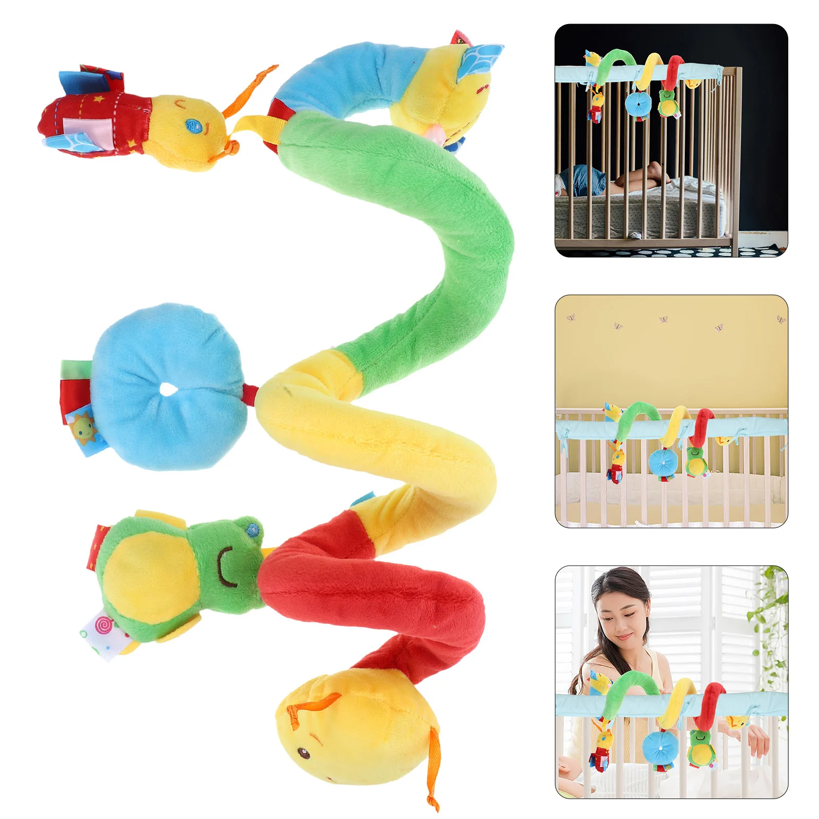Luxury Lathe Winding For Baby Car Seat Stroller Crib 0-6 Months Spiral Multifunctional Hanging Squeaker Rattle Crinkle