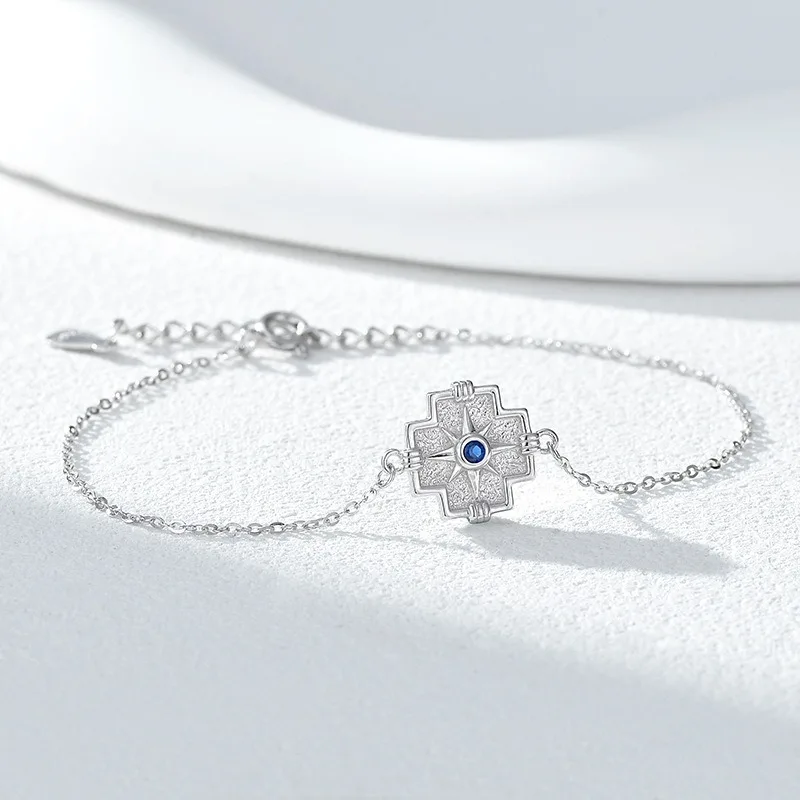 

TIMESWIND Exquisite Women 925 Silver Starlight Compass Blue Zircon Octagonal Bracelet
