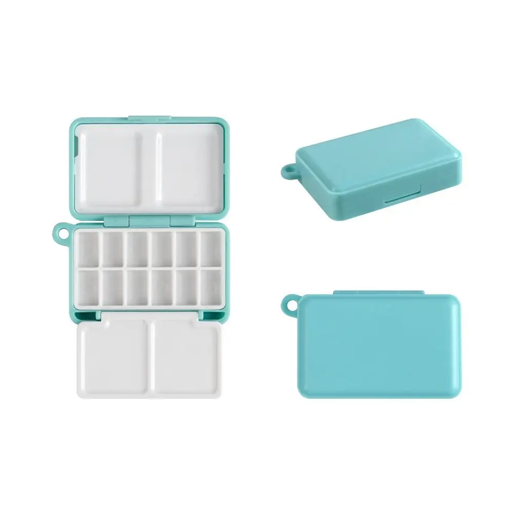 Portable Mini Portable Painting Box Compact Removable Watercolor Paint Palette Empty Subpackage Design Plastic Pigment Box