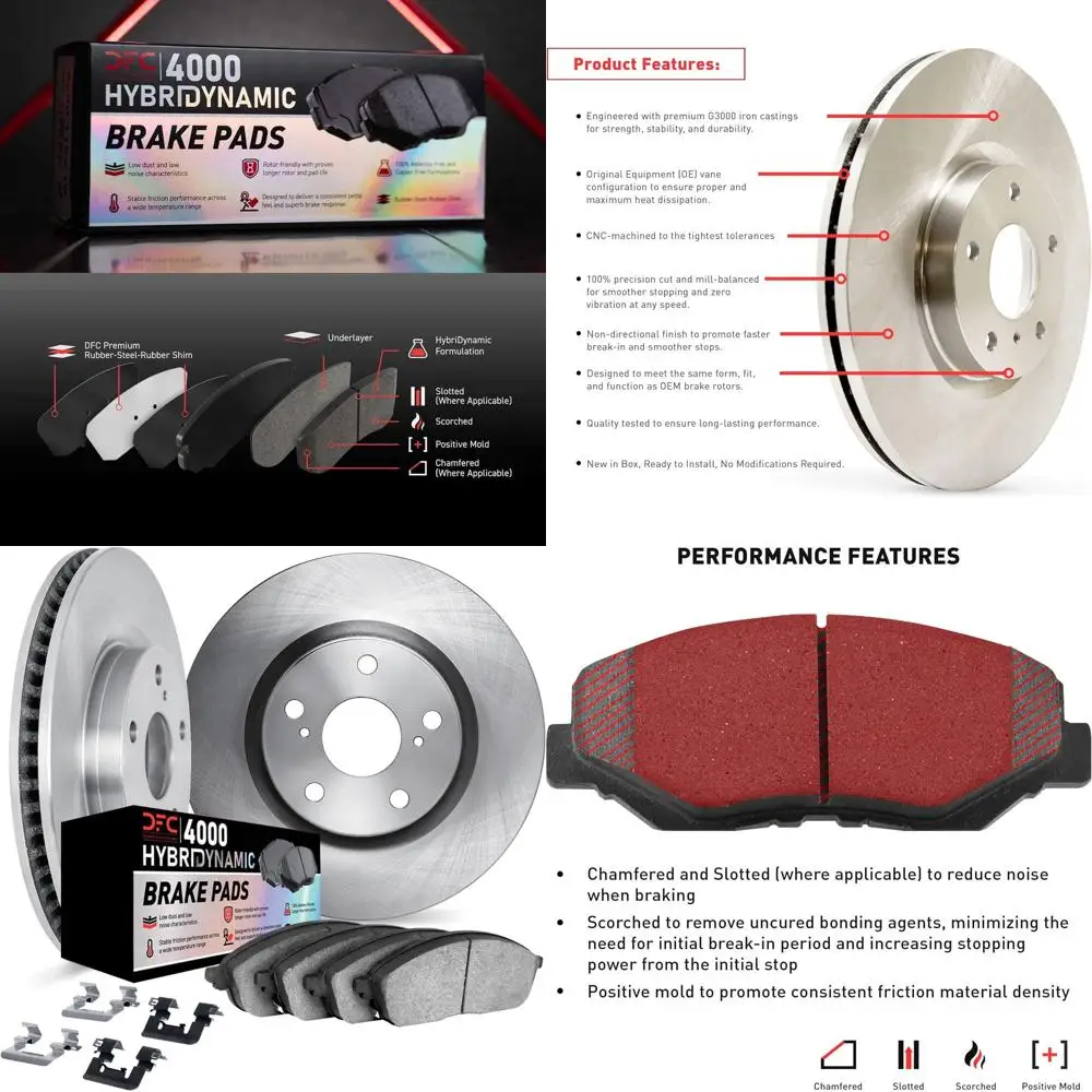 

Тормозной комплект для Tesla S 2014-2020 гг.; Tesla X 2016-2021 гг. | Комплект передних тормозных колодок и роторов HybriDynamic 4000 | В комплект фурнитуры