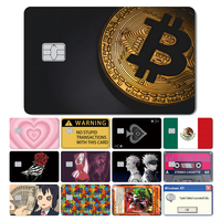 Magic Shark Money Dollar Bitcoin Anime Yo-Gi-Oh Skull Heart Cover Sticker Film Skin for Debit Credit Card Front Side