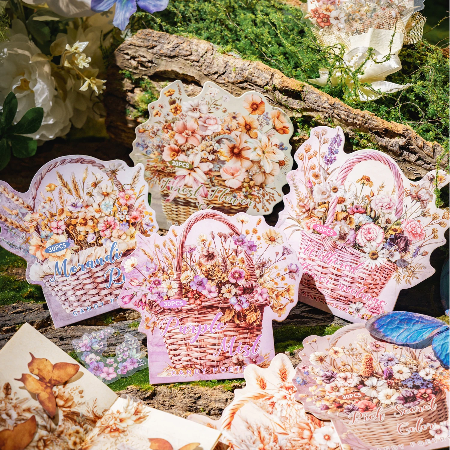 

30 шт./пакет, водонепроницаемые наклейки для домашних животных, серия «Лес», цветочные наклейки, ручной материал для коллажа, сделай сам, украшение для поздравительной открытки