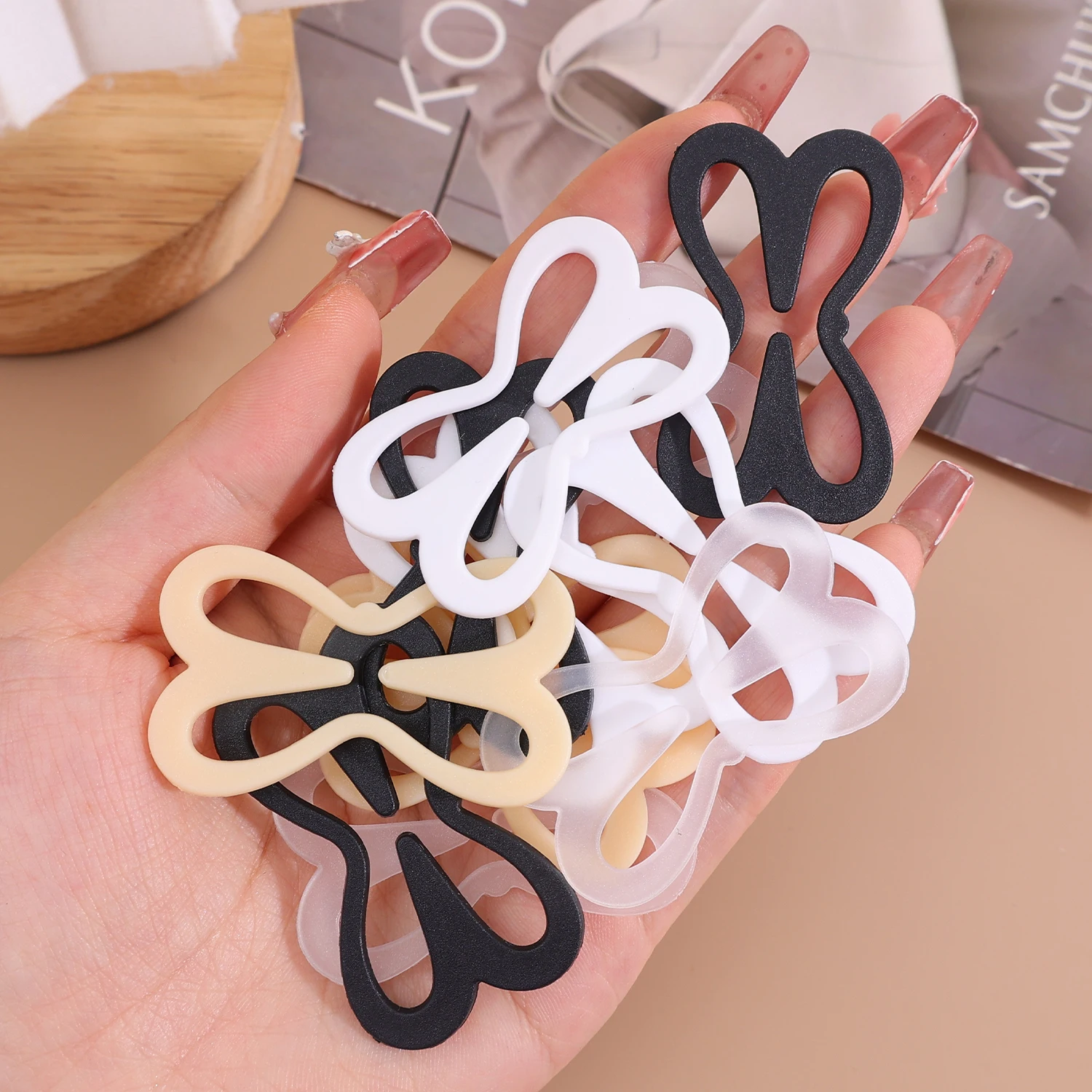 Suporte de alça de sutiã ajustável feminino, 60 peças, todos os jogos, alças invisíveis antiderrapantes, fivelas de cinto, extensor de lingerie