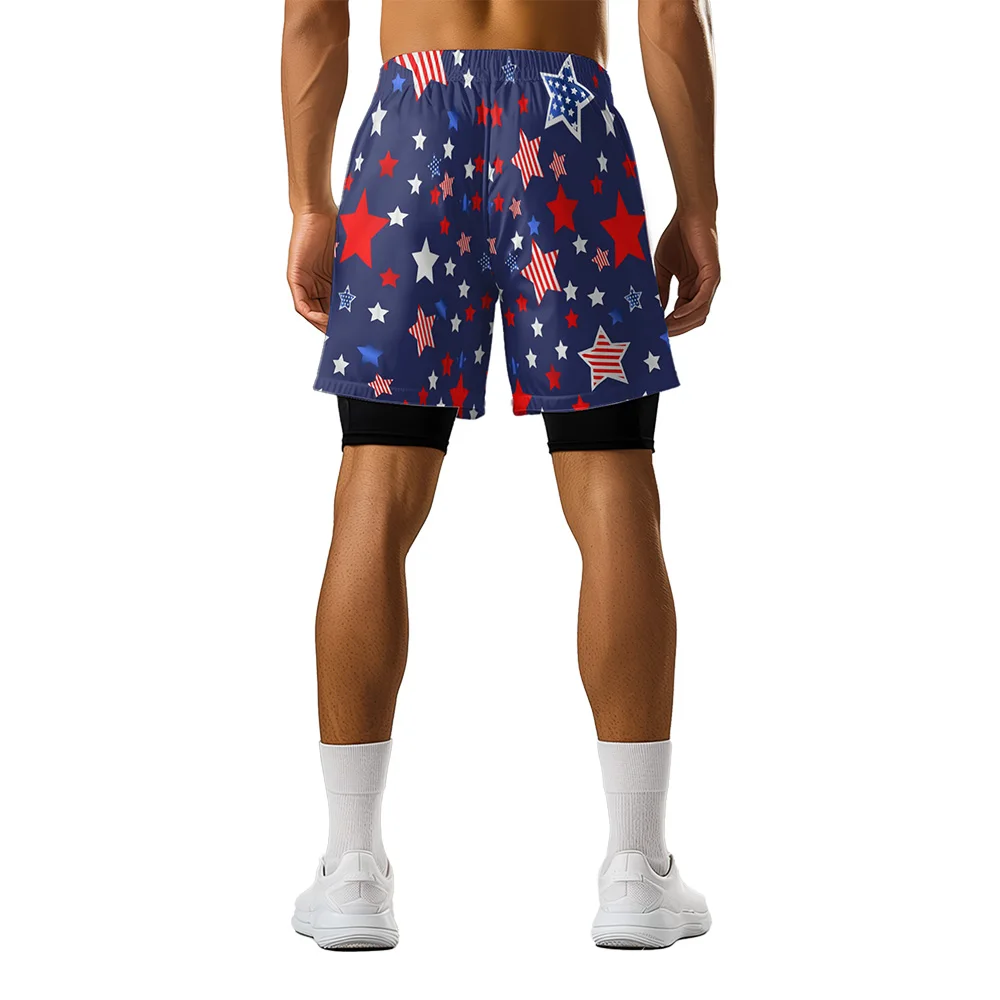 Origineel Ontwerp Onafhankelijkheid Dag Serie Zomer 3d Geavanceerde Print Casual Trend Sport High Street Basketbal Shorts Heren Shorts