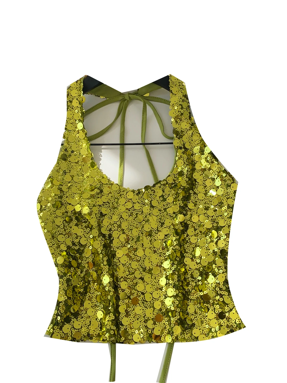 

Sexy Sparkling Slimming Tank Top Women's Summer Hot Trend Baring Ba Glittering Strapl Crop Top for Young Adults