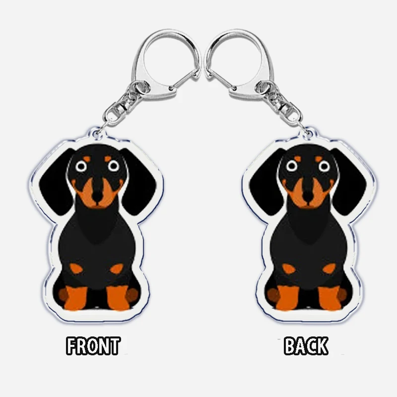 Papillon Bulldog Pug Dachshund Key Chain Keychains Ring for Accessories Bag Pendant Keyring Jewelry Pet Souvenir Friends Gifts