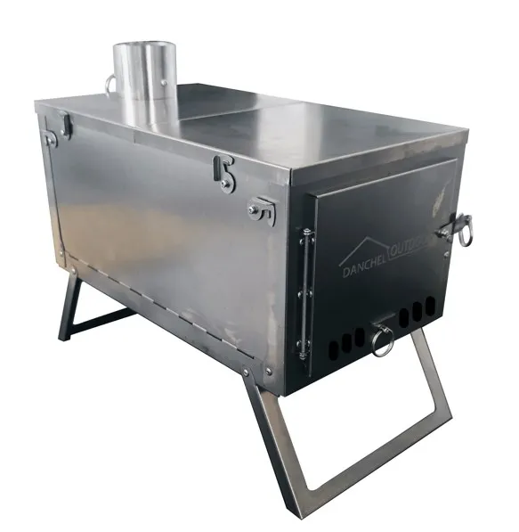 Lightweight Folding Titanium Tent Stove Backpack Stoves With Chimney Pipe For Hot Tent Camping Cooking Heating Boiling