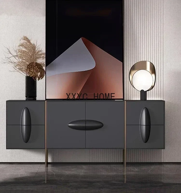 Picture 3: Sideboard Cabinet Personalized Art Entrance Cabinet Solid Wood Wall Tea Cabinet Storage