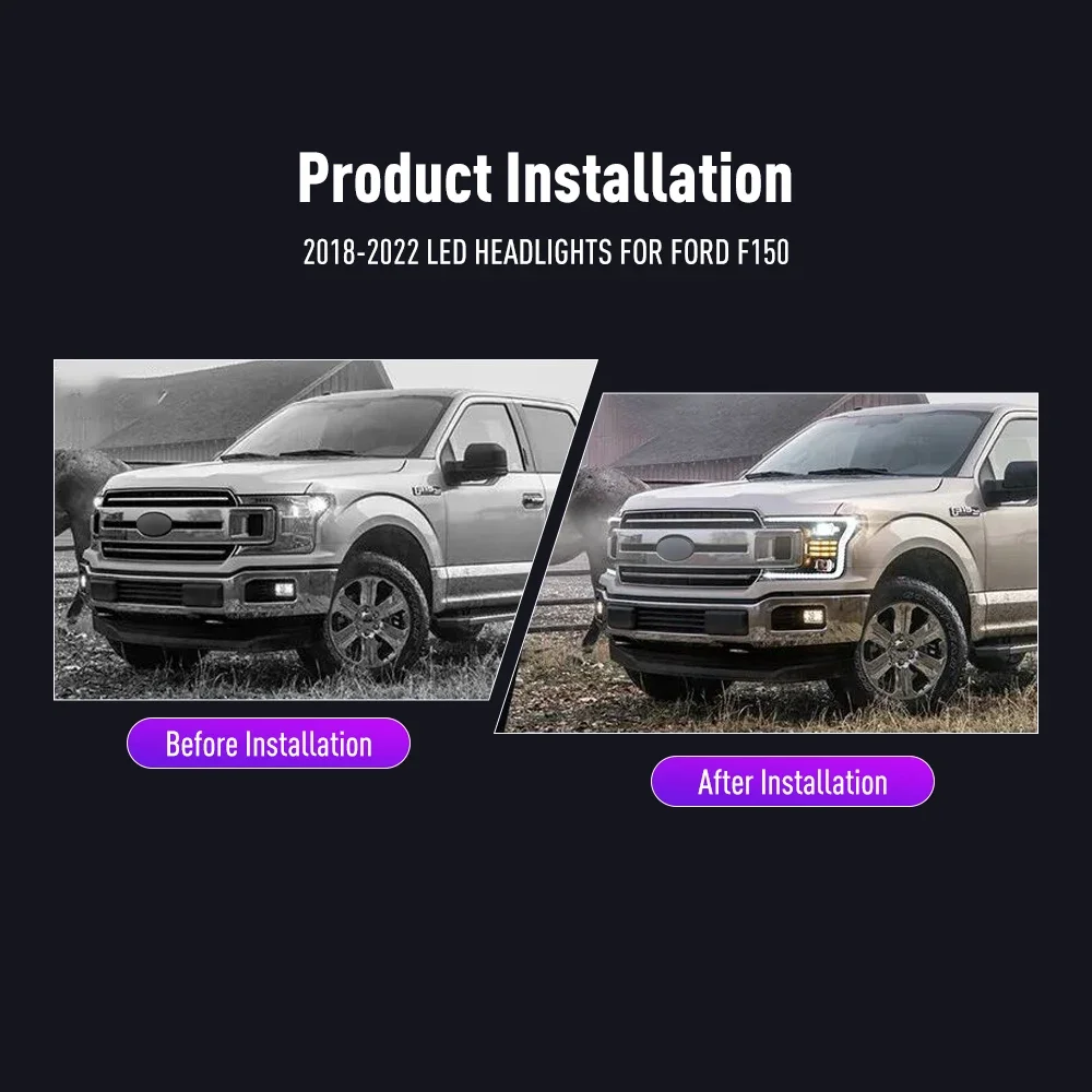 

2 шт. автомобильный Стайлинг фары для Ford F150 2018-2022 светодиодные фары DRL дневные ходовые огни сигнальные лампы автоаксессуары