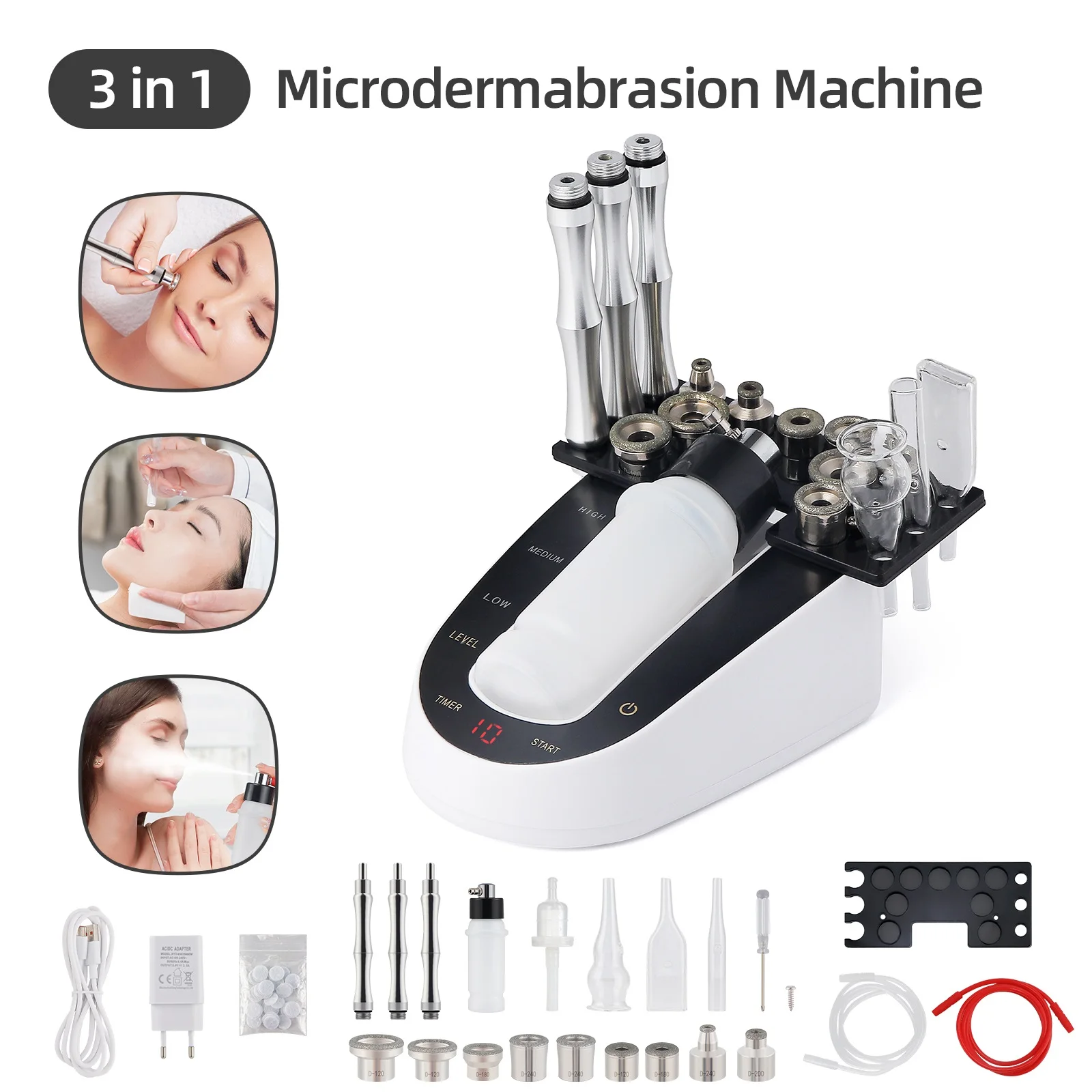 Diamant Microdermabrasie Machine Voor Gezichtspeeling Huidverzorging Mee-eter Verwijderen Waternevel Peeling Machine