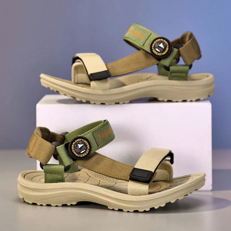 

Детские летние дышащие повседневные спортивные сандалии для мальчиков, нескользящая пляжная обувь с открытым носком, удобные прогулочные сандалии, размеры 30-38