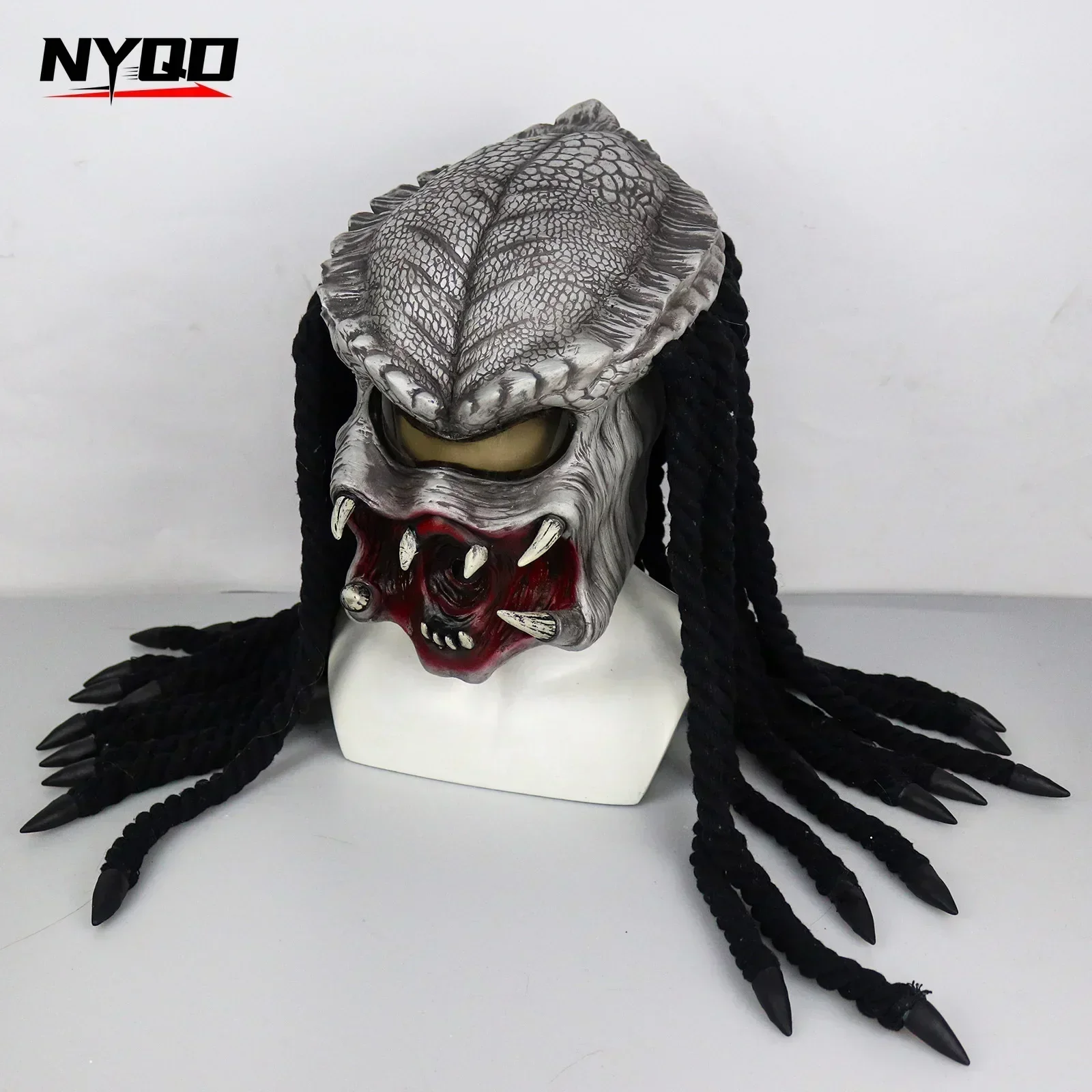 Predator Mask Iron Blood Warrior Halloween Party Cosplay Horror Retro Motorcycle Masking Headgear Máscara De Caveira Para Moto