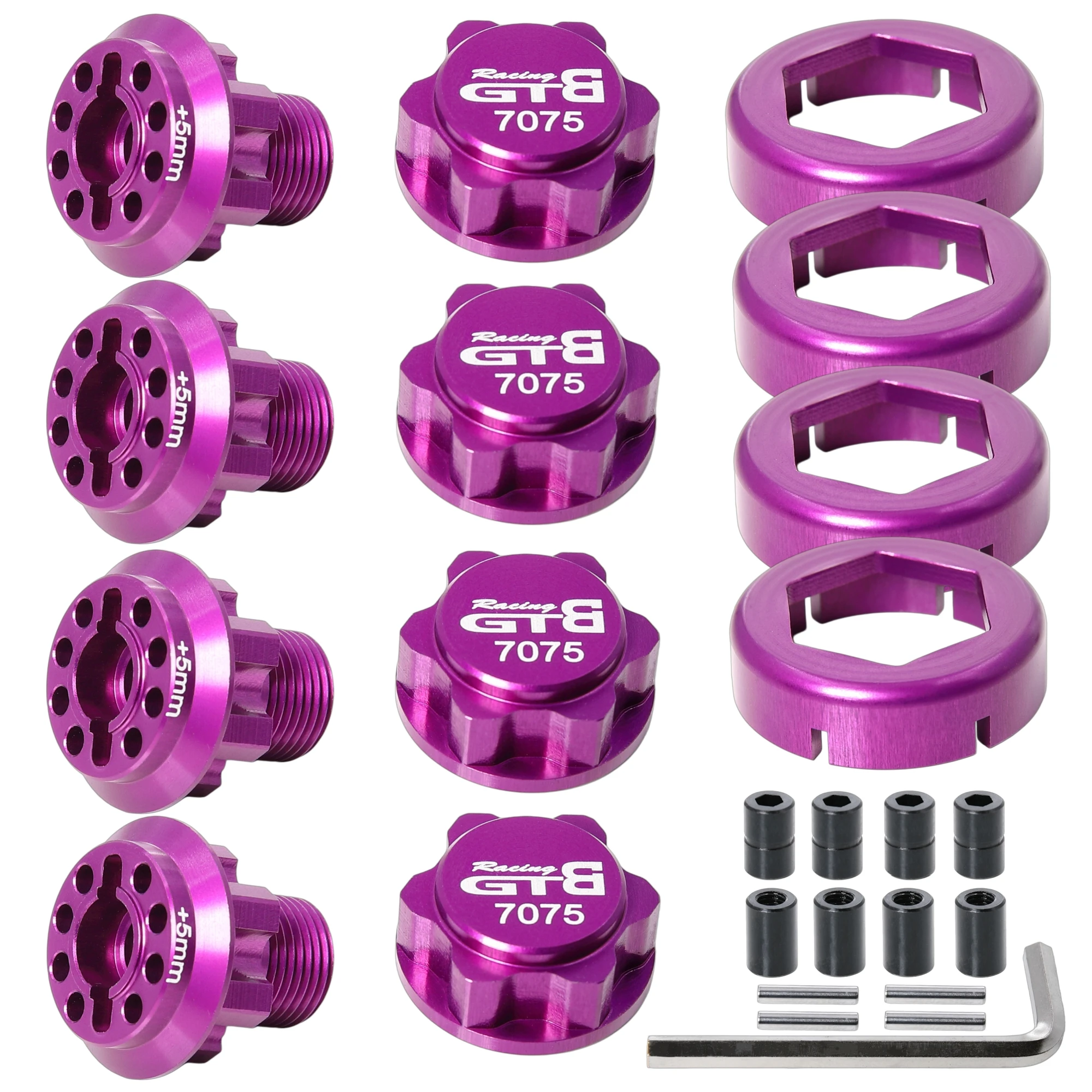 GTBRacing CNC Aluminum 7075 17mm Extender Extended + 5mm w/ Wheel Nut for 1/8 RC Car HPI Savage 4.6 5.9XL FLUX Upgrade Part
