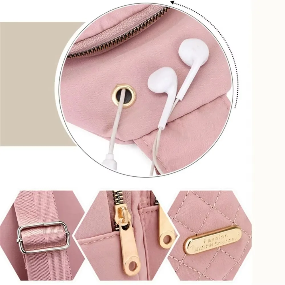 Modische, mehrschichtige, gesteppte Umhängetasche für Damen, Oxford-Stoff, einfarbig, lässige Schultertasche, große Kapazität, Brusttasche, ideal für Outdoor-Aktivitäten und Reisen. – Detail 6