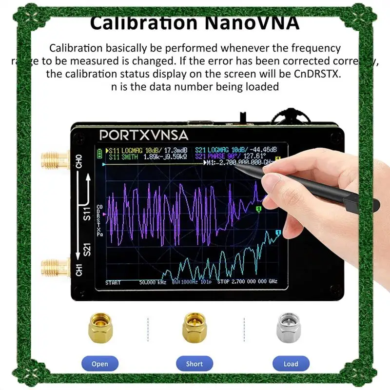 تسليم 24 ساعة Nanovna Plus نسخة مطورة من محلل شبكة المتجهات 50 كيلو هرتز - 2.7 جيجا هرتز MF VHF UHF مع بطاقة SD 32 جيجا للهوائي