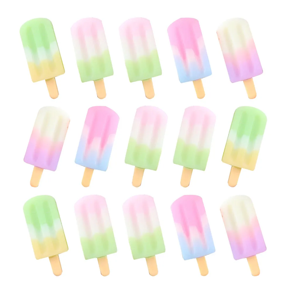 15 pezzi di simulazione gelato colorato realistico ciondoli in miniatura accessori decorazione telefono finta casa