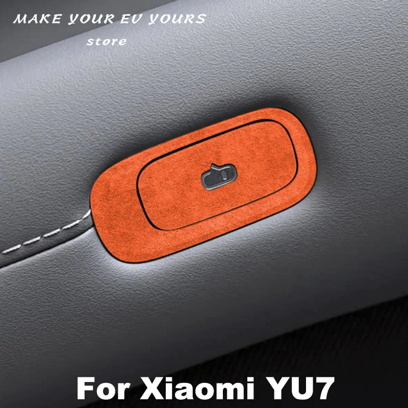 

For Xiaomi YU7 2025 2026 Car Inside Door Open Button Suede Protection Cover Sticker Car Accessories