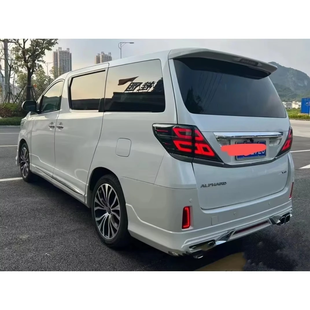 قطع غيار السيارات المصد لـ Alphard 2008- 2014 إلى 2020 طقم هيكل نموذج مع شبكة المصد الخلفي الأمامي، المصباح، الضوء الخلفي، غطاء محرك السيارة