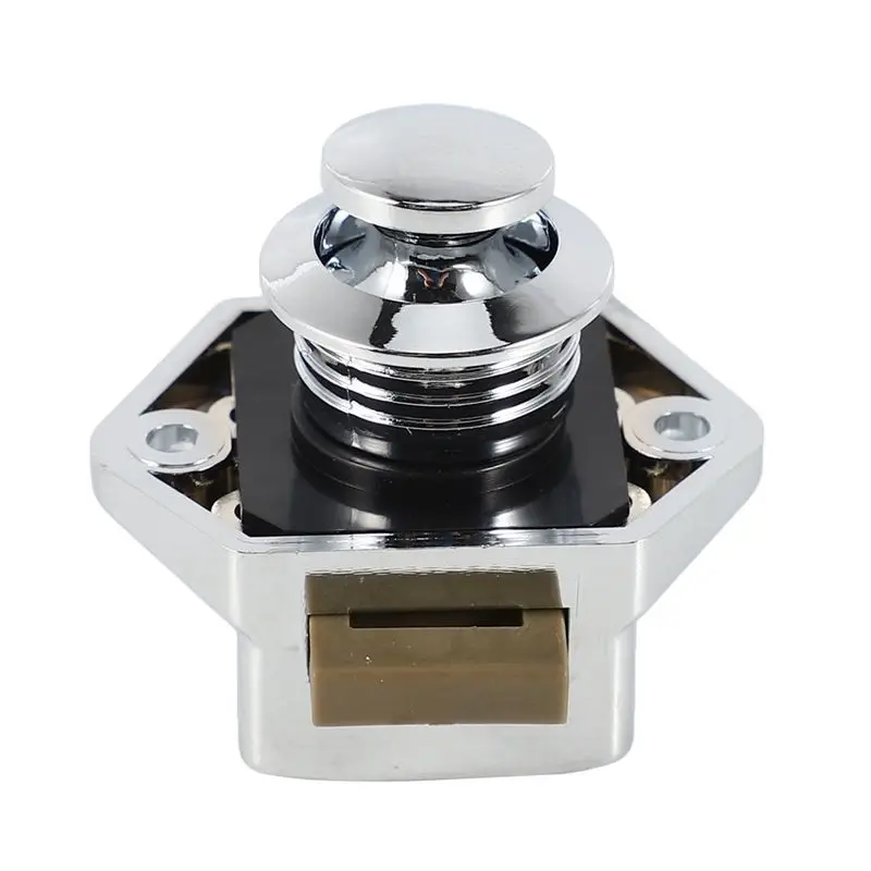 ABKW-40 Pcs Push Button Keyless Lock Latch Cupboard Caravan Lock For RV Drawer Cabinet Doors Thickness 15-27Mm