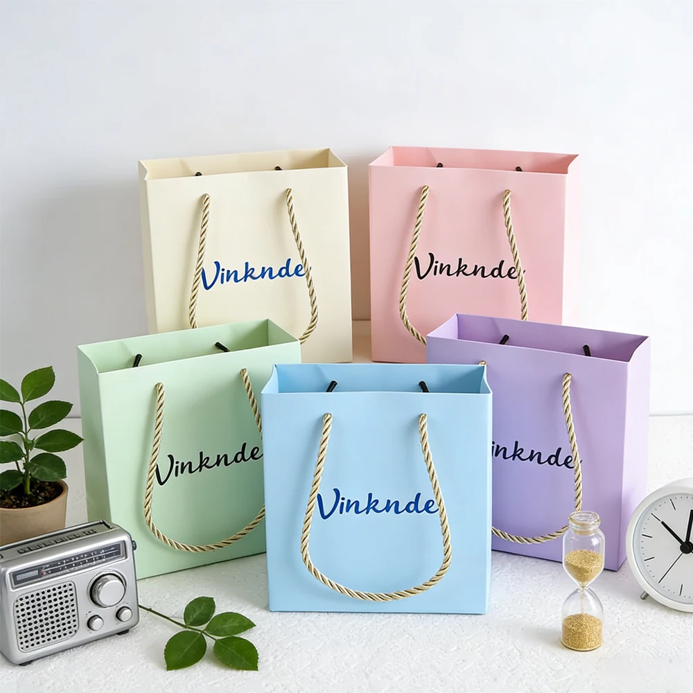 

24/50/100 шт. 14x7x15 см бумажная сумка-тоут с логотипом на заказ, упаковочные сумки для ювелирных изделий, оптом, бежевый, серый, розовый, сувенирная сумка для свадебного подарка