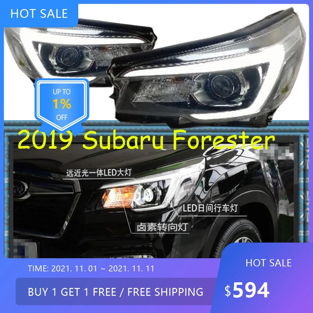 

1 шт., 2019 лет, автобапмер, фара для Subaru Forester, автоаксессуары, светодиодные противотуманные фары для Forester
