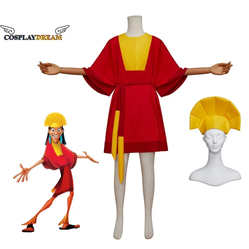 

Anime Emperor Kuzco Cosplay Costume King Costume Outfits with Hat Adult Men Halloween Carnival Party Suit King Costume Uniform