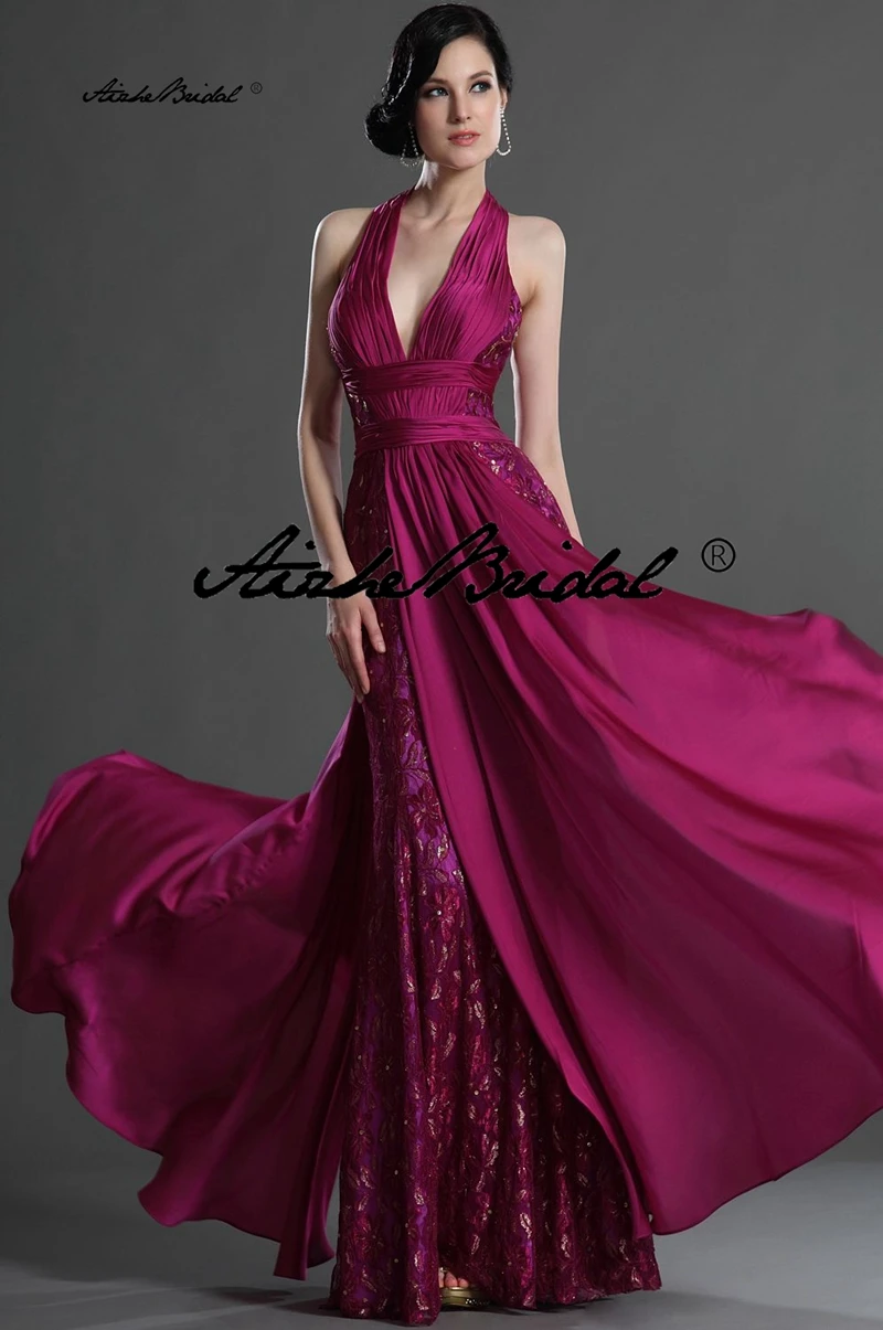 فساتين أم العروس شيفون كلاسيكية رسن على شكل حرف v مزينة بالدانتيل فساتين سهرة بدون ظهر مفتوحة الظهر من Vestidos De Mujer