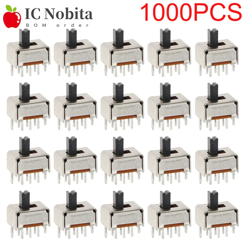 1000PCS SS22D07VG4 Toggle Switch SS22D07 2P2T 6Pin DPDT Vertical Handle high 4MM