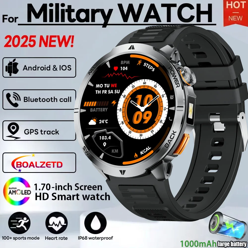 

Новые смарт-часы T-Rex3 Ultra 2026 года с аккумулятором 1000 мАч, GPS-трекером, водонепроницаемостью IP68, для спорта и бега, с компасом, для активного отдыха, военные часы