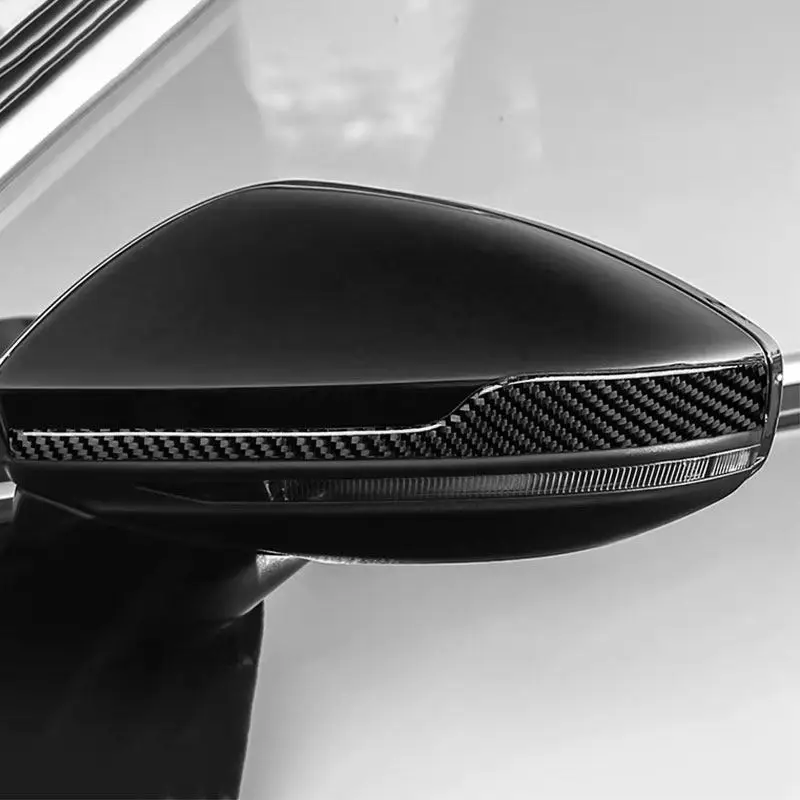 

2pcs Car-styling Soft Carbon Fiber Accessories Rearview Mirror Anti Collision Strip Trim For Audi A6L A7 A8L A8 S8 2018-2023