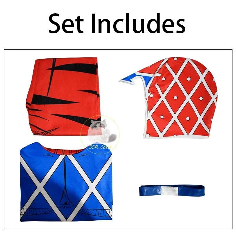 Anime Guido Mista Costume Cosplay JOJO Bizarre Adventure Golden Wind Cosplay Uniforme Costume da festa di Halloween per uomo donna
