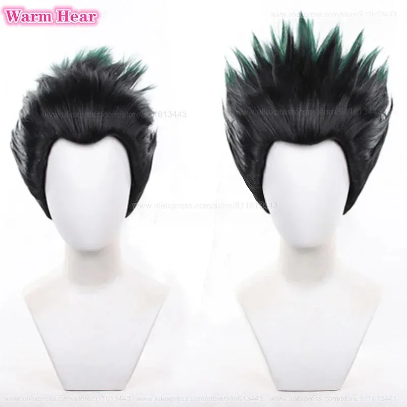 

Gon Freecss Synthetic Short 30cm Black Green Heat Resistant Hair Halloween Party Cosplay Anime Wigs +Free Wig Cap