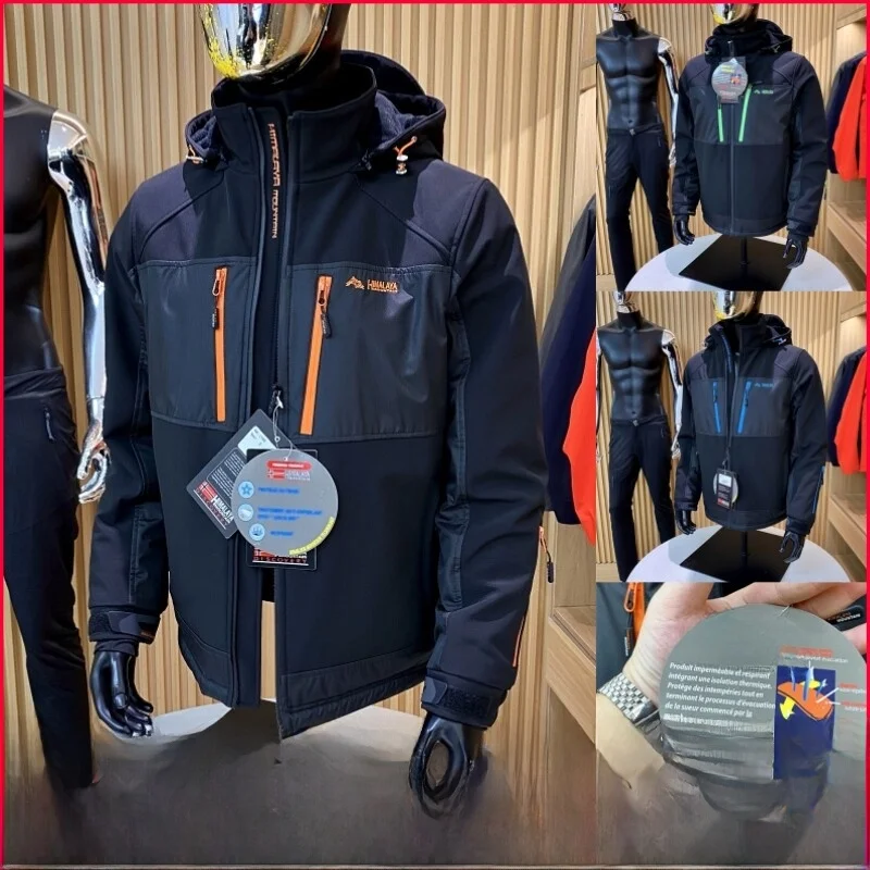 

Thermal Winter Jaet Fce Lined Thiened Soft ell Windbreaker Youth Casual Stand Fit Long Sve Hooded Coat for Col...