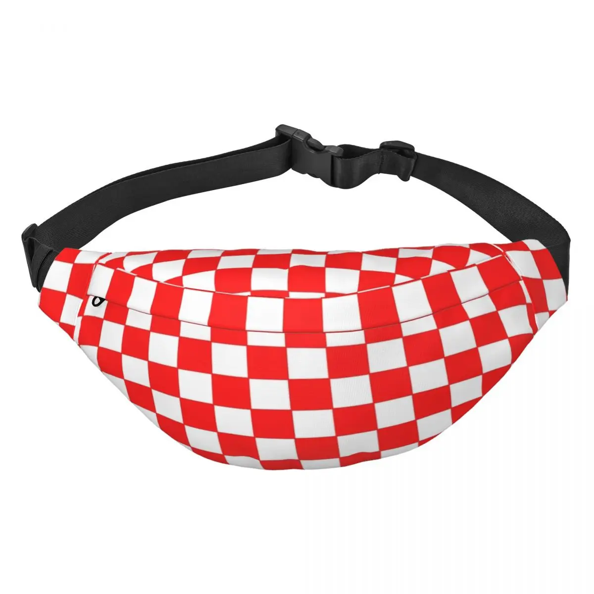 Custom Checkerboard Colorful Geometric Plaid Fanny Pack Women Men Fashion Sling Crossbody Waist Bag Running Phone Money Pouch