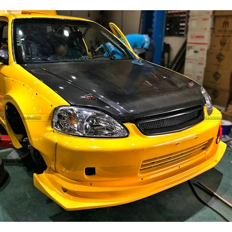 

Hot New High-quality 1996-1998 EK for Vented Bonnet Hood with Clips Carbon Fiber Material Bolt-On Universal Fitment