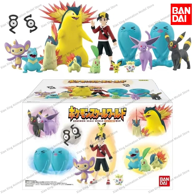 In Stock Original Bandai POKEMON Scale World Johto Region Gold Typhlosion Anime Action Figures Shokugan Model Figure Toys Gift