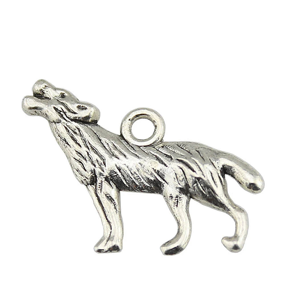 10pcs/lot Howl Wolf Charms For Jewelry Making Men Accessories