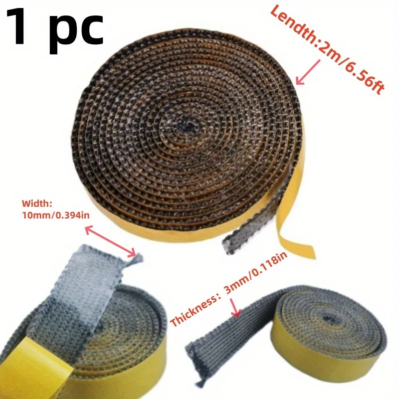 1Roll High Temp Fireproof Fiberglass Gasket Tape Self-Adhesive Insulation Seal Strip for Wood Stove Fireplace Chimney Furnace
