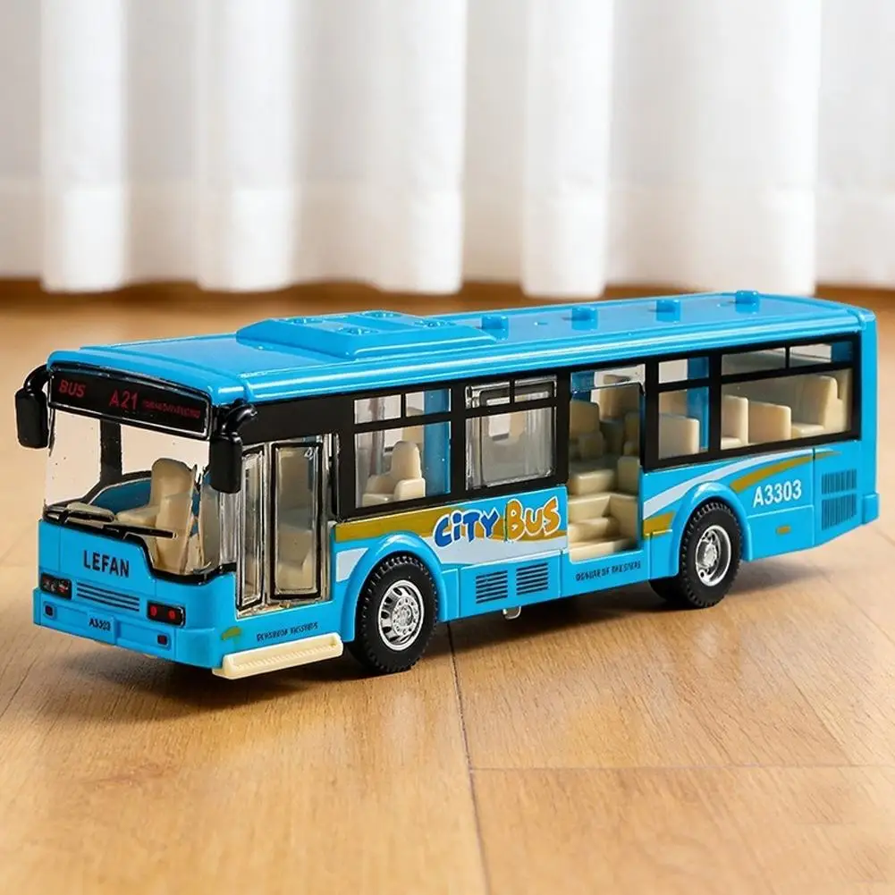 Autobús Urbano de Juguete con Retroceso, Modelo Realista de Vehículo de Transporte Público, Funciona por Fricción, Regal