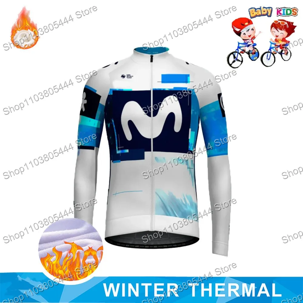 Kids M Pro Team 2025 Cycling Jersey Set Winter Fleece Boy Girl Clothing Long Sleeve Children Bike Bicycle Jacket Pant Suit MTB