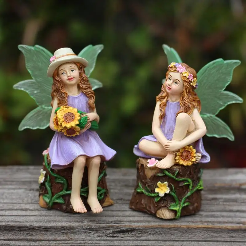 

Miniature Fairy Figurines Decorative Miniature Fairies Ornaments DIY Fairy Garden Flower Pot Bonsai Landscape Resin Sculpture