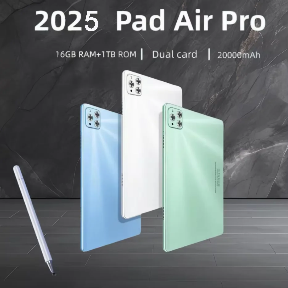 

2025 Global Version Original Pad Air Pro Tablet 11inch HD 4K Android 13 16GB+1T 20000mAh 5G Dual SIM Bluetooth WiFi GPS Tablette