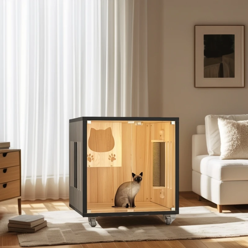 

Big Cat House Villa Indoor Cat Villa Wood Cat Pet Cage Hotel
