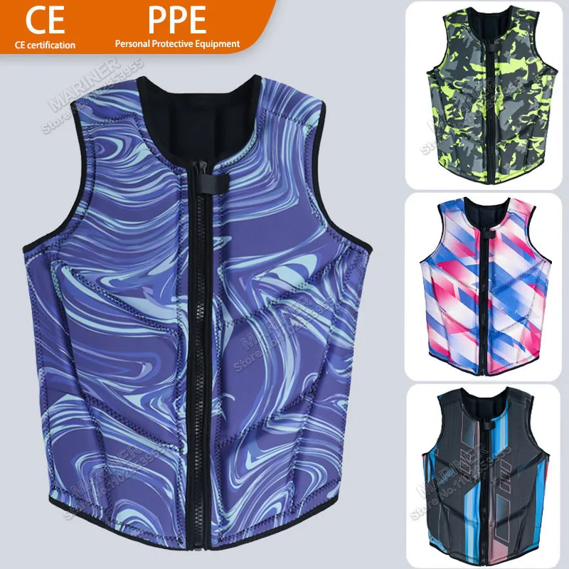 

Wakesurf Comp Vest CE Approved Neoprene Life Jacket Wake Surfing Impact Vest surf But Great for All Other Watersports Activities