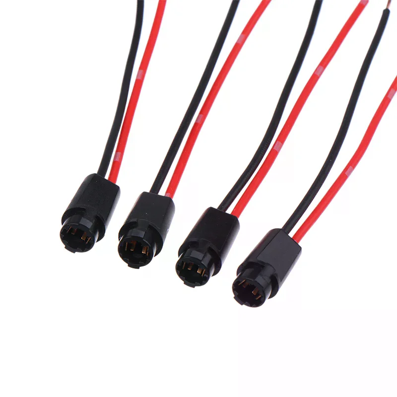 

5Pcs T5 LED Bulb Holder Socket For 1.2W W3W Width Instrument Light Socket LED T5 Light Bulb Plug Extension Cables Harness